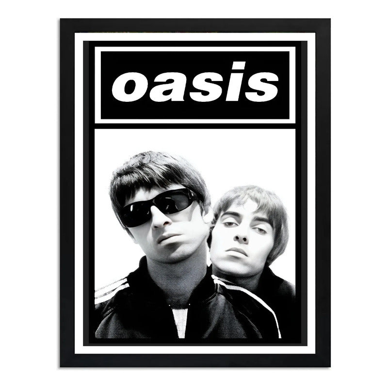 Cuadro Oasis The Gallaghers Rock Musica Arte Decoracion Marco Negro