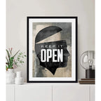 Cuadro Keep It Open Frase Motivacional Coach Decoracion Marco Negro