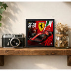 Cuadro Ferrari Sf-24 Fórmula 1  Auto Deportivo Coleccion Marco Negro