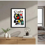 Cuadro Copa Del Mundo Futbol 1982 España Retro Art Joan Miro Marco Negro