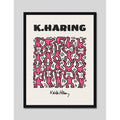 Cuadro Keith Haring Pink Humanism Arte Urbano Decoracion Marco Negro