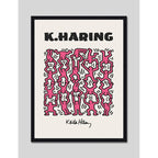 Cuadro Keith Haring Pink Humanism Arte Urbano Decoracion Marco Negro