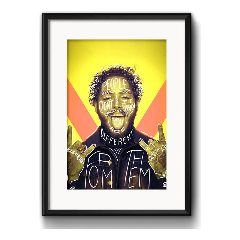 Cuadro Post Malone Pop Art Musica Decoracion Con Paspartú