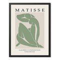 Cuadro Dormitorio Living Matisse Bs5 Tonos Verde Beige Claro Marco Negro