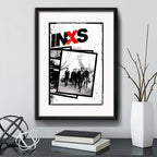 Cuadro Inxs Rock Australia Musica Decoracion Con Paspartú Marco Negro