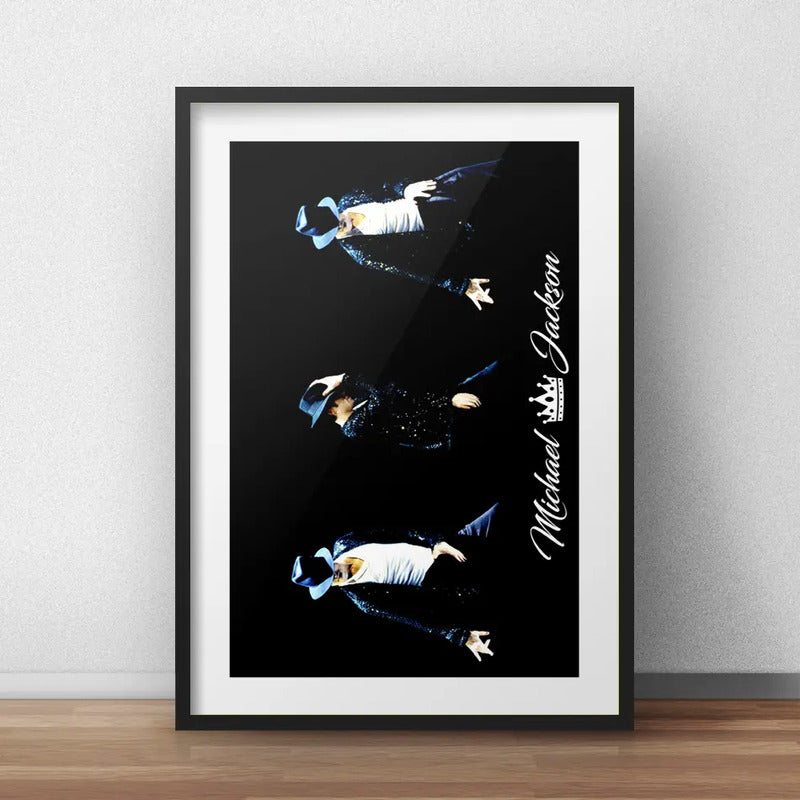 Cuadro Michael Jackson Pop Musica B1 Decoracion Con Paspartú Marco Negro