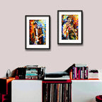 Set 2 Cuadros Eric Clapton Jimi Hendrix Pop Art Con Paspartú