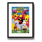 Cuadro Gato Félix Classic Serie Tv Dibujo Retro C/ Paspartú Marco Negro