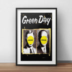 Cuadro Green Day Nimrod Rock Musica Decoracion Con Paspartú Marco Negro