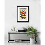 Cuadro Bauhaus Numbers Numeros Arte 53x43cm Con Paspartú Marco Negro