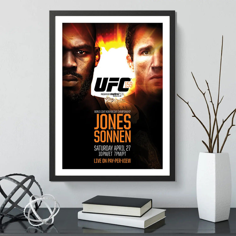 Cuadro Ufc Fight Peleas Famosas Retro Mma Deporte Coleccion Ufc 159 Jon Jones Vs Chael Sonnen Negro