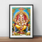 Cuadro Ganesha India Dios Hindu Prosperidad Con Paspartu