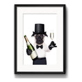 Cuadro Pug Champagne Decoracion Cocina Pet Shop Con Paspartu Marco Negro