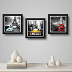 Set 3 Cuadros Nueva York Paris Londres Retrô Arte Decoracion