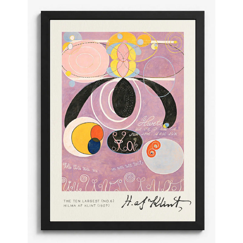 Cuadro Dormitorio Living Hilma Klint Adultez N. 6 Signature Marco Negro