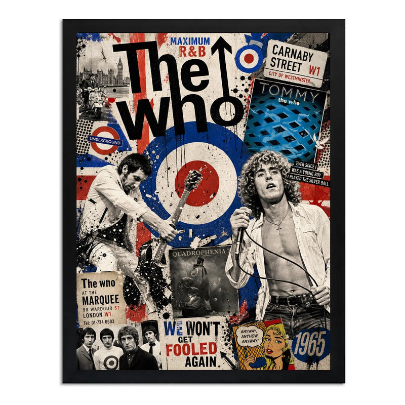 Cuadro The Who Banda Rock Art Quadrophenia Musica Decoracion Marco Negro