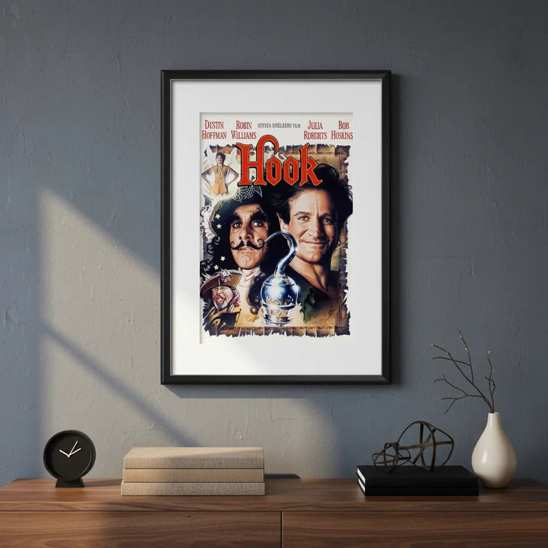 Cuadro Hook Pelicula Cinema Decoracion Con Paspartú Marco Negro