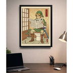 Cuadro Zelda Baño Diario Japón Bonsai Game Arte Decoracion Marco Negro