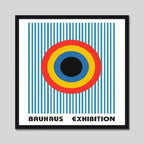 Cuadro Bauhaus Arte Arquitectura Geometrica Colores 33x33cm Bauhaus 6 Marco Negro