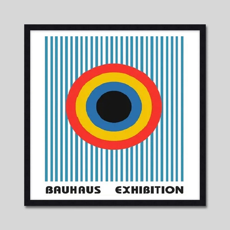 Cuadro Bauhaus Arte Arquitectura Geometrica Colores 33x33cm Bauhaus 6 Marco Negro