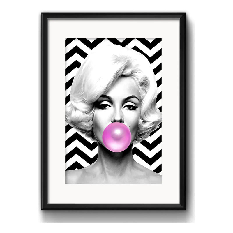 Cuadro Marilyn Monroe Chicle Pop Fashion Decoracion Paspartú