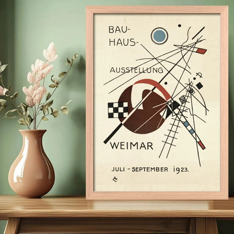 Cuadro Bauhaus Weimar 1923 Avant-garde Abstracto Marco Oak Marco Marrón Claro