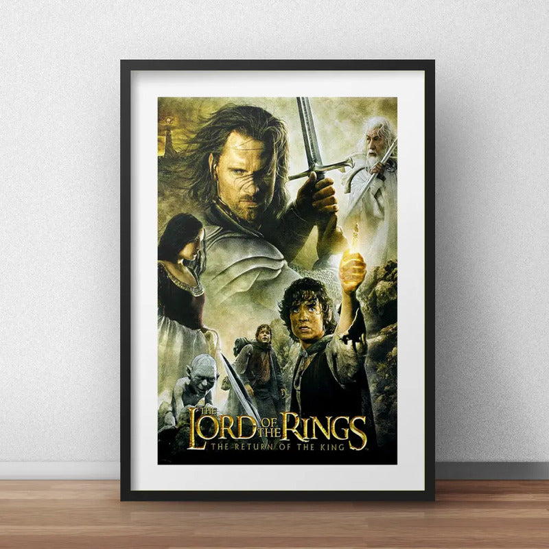 Cuadro El Señor De Los Anillos Pelicula Decoracion Paspartú Marco Negro
