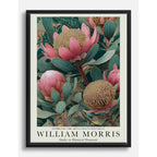 Cuadro William Morris Flores Botanico Art & Craft Decoracion Marco Negro