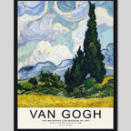 Cuadro Vincent Van Gogh Obra Cypresses Cipreses Decoracion Marco Negro