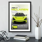 Cuadro Mclaren 765lt Auto Modelo Carrera Decoracion Marco Negro