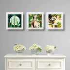 Set 3 Cuadros Frida Naturaleza Cactus Hojas Arte Botanico