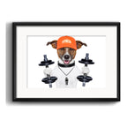 Cuadro Perro Fitness Gym Jack Terrier Mascota Con Paspartú