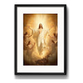 Cuadro Jesús Cristo Senor Pascua Decoracion Con Paspartú Marco Negro