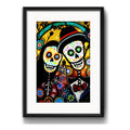 Cuadro Pareja Calaveras Mexicanas Tattoo Decoracion Paspartú