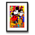 Cuadro Mickey Mouse Pop Art Disney Decoracion Con Paspartú Marco Negro