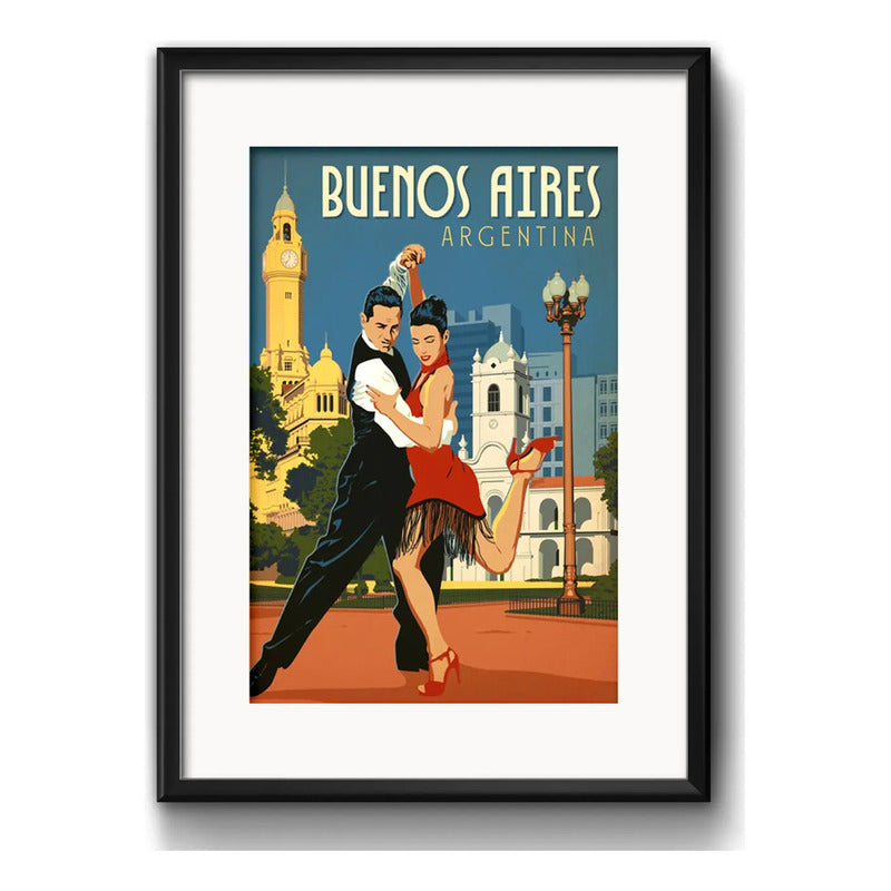Cuadro Buenos Aires Argentina Tango Decoracion Con Paspartú
