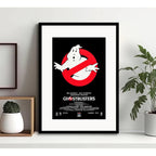 Cuadro Ghostbusters Cazafantasmas Pelicula Con Paspartú Modelo 1 Con Marco Negro