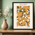 Cuadro Pajaros Y Flores Botanico William Morris Ave Flor B1 Marco Negro