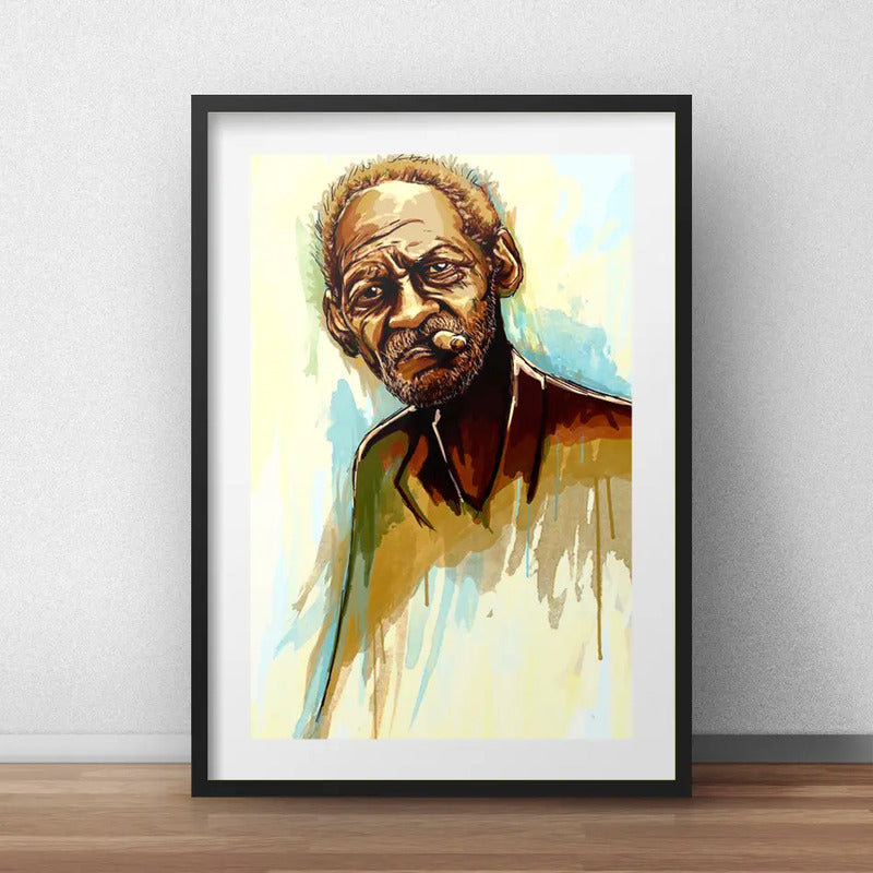 Cuadro Preto Velho Umbanda Arte Decoracion Con Paspartú Marco Negro