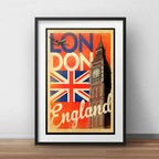 Set 3 Cuadros Londres Paris Nueva York Ciudades Con Paspartu