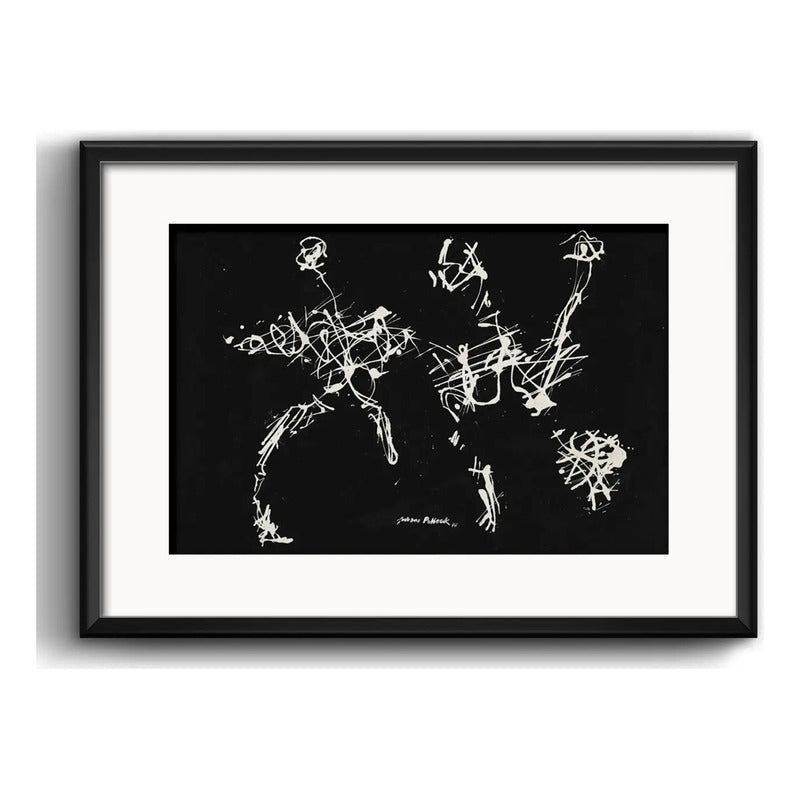 Cuadro Jackson Pollock Triad Triada Abstracto Con Paspartú Marco Negro