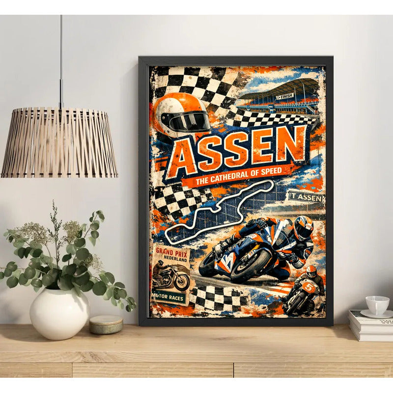 Cuadro Assen Moto Gp Circuito Carrera Pista Autodromo Marco Negro