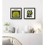Set 2 Cuadros Yayoi Kusama Henri Matisse Tonos Claro Pastel Marco Negro