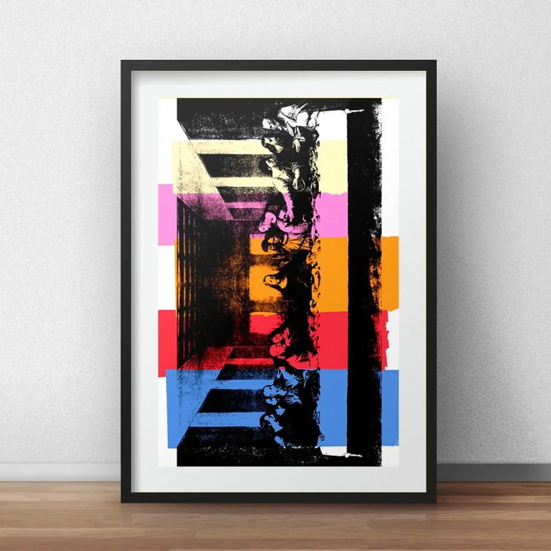 Cuadro Andy Warhol Pop Art Santa Cena Decoracion C/ Paspartu Marco Negro