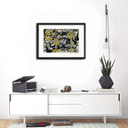 Cuadro Jackson Pollock Abstracto Brs1 53x43cm Con Paspartú Marco Negro