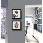 Set 2 Cuadros Hamsa Efefante Flores Amor Pop Art Decoracion