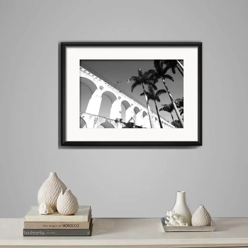 Cuadro Rio De Janeiro Fotos Blanco Negro Brs6 Con Paspartú Arcos Da Lapa Con Marco Negro