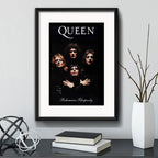 Cuadro Queen Freddie Mercury Rock B7 Decoracion Con Paspartú Marco Negro