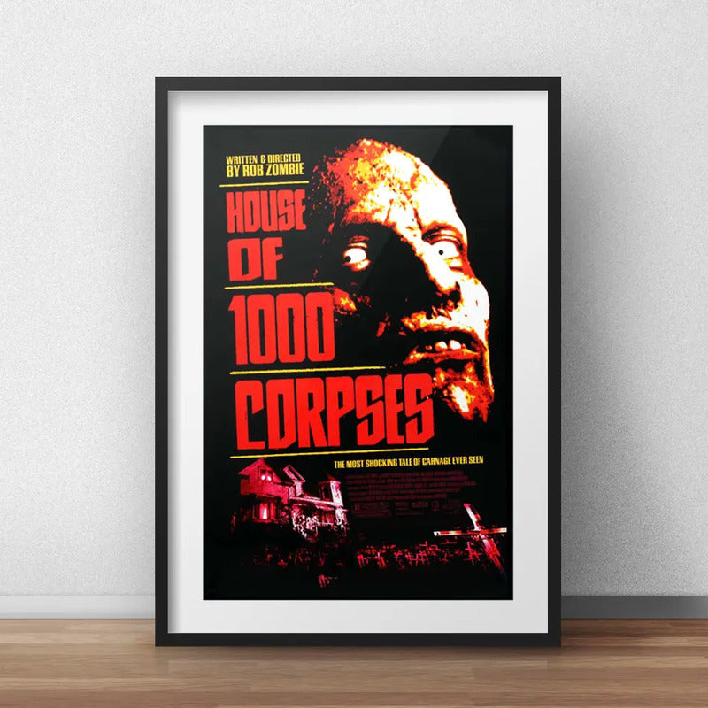 Cuadro House Of 1000 Corpses Pelicula Terror Con Paspartú Marco Negro