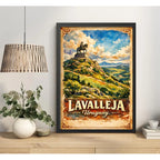 Cuadro Lavalleja Cerro Artigas Minas Paisajes Retro Uruguay Marco Negro
